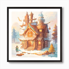 Winter House Art Print