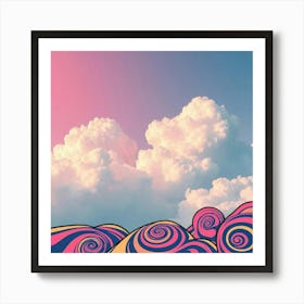 Psychedelic Clouds Art Print