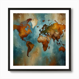 World Map Canvas Art Art Print