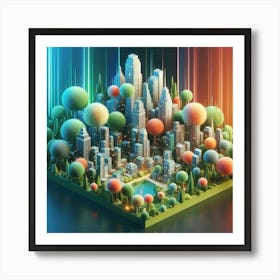 3d Cityscape 2 Art Print