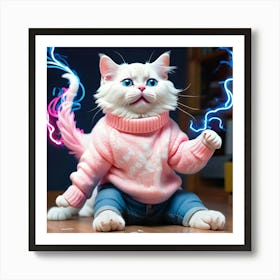 Lightning Cat 2 Art Print