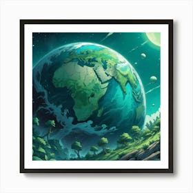 Earth In Space Art Print