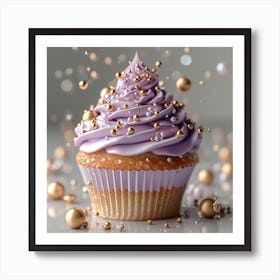 Cupcake With Gold Sprinkles 3 Art Print