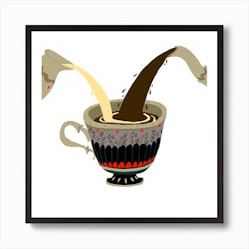 Tea Cup Grey Art Print