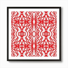 Red And White Pattern Art Print