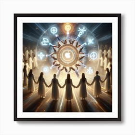 Circle Of People Holding Hands Art Print