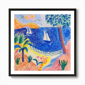 Seaside Doodle Matisse Style 9 Art Print