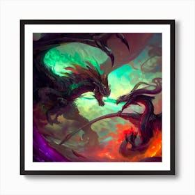 Battle Of The Dragons Art Print