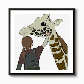 Ellie And Giraffe Art Print