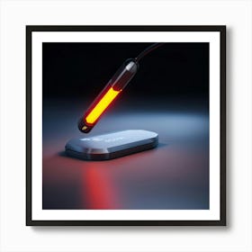 3d Model Of Computer Pointer In Mid Glow As If Clickable Hovering Over A Sleek Virtual Interface Wi (4) Art Print