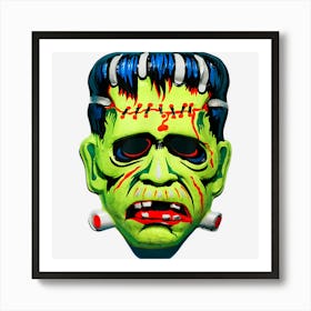 Halloween Monster Frankenstein Scary Family Couple Costume Poster