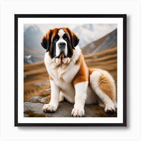 St Bernard Dog 54 Art Print