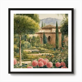 Granada Garden 1 Art Print