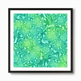 Retro Flower Pattern Design Batik Art Print