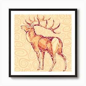 Stylized Image Of The Deer Art Print