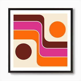 Retro 70s Style Geometric Abstract 2 Art Print