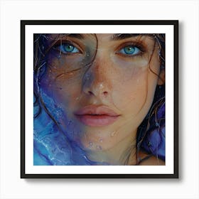 Girl With Blue Eyes 1 Art Print