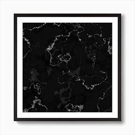 Black And White Marble Art Print