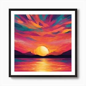 Sunset Painting 6 Art Print