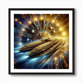 Spaceship In Space 2 Art Print