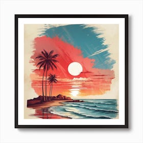 Sunset Painting Art Print