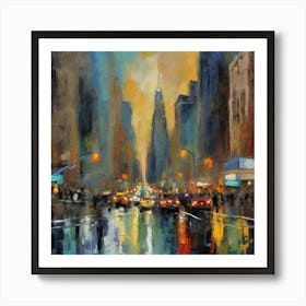 New York City At Night Art Print