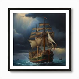 Ship In The Storm.16 Art Print