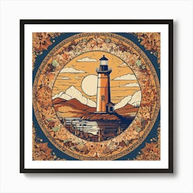 Prairie Lighthouse Mandalas (2) Art Print
