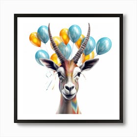 Antelope With Balloons Art Print