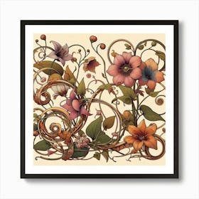 Floral Vignette Art Print