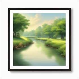 River In The Forest 36 Art Print