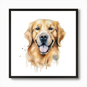 Golden Retriever Watercolor Painting Art Print