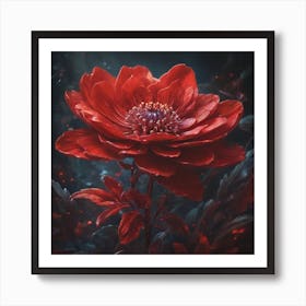 A Magical Red Flower Art Print