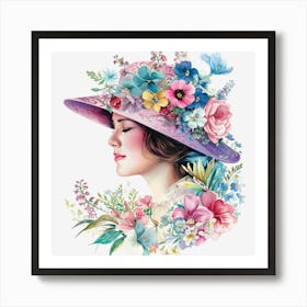 Lady In A Hat 3 Art Print