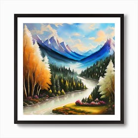 River Valley Painting Art Print