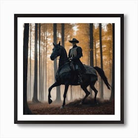 Skeleton On Horseback Art Print