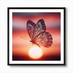 Butterfly At Sunset 2 Poster