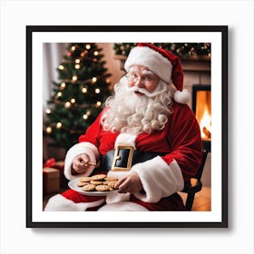 Santa Claus With Cookies 1 Art Print