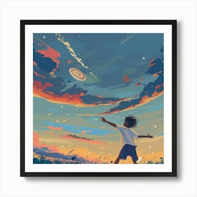 Boy In The Sky Art Print