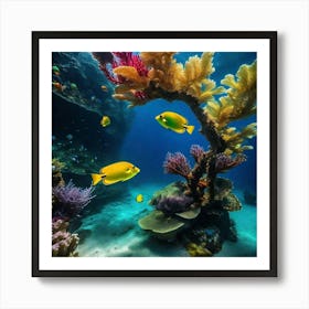 Coral Reef With Tropical Fishes 2 Art Print