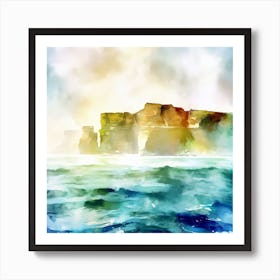 Watercolor Cliffs of Moher 1 Art Print