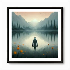 Man In The Water Art Print