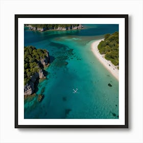 Aerial View Of A Tropical Island 2 Art Print