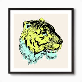 Green Tiger Square Art Print