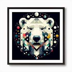 Geometric Art Polar bear 1 Art Print