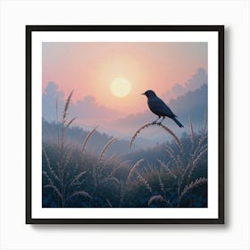 Bird In The Grass Art Print