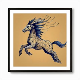 Polygonal Horse String Art Concept Art Print