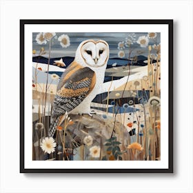 Bird In Nature Barn Owl 3 Art Print