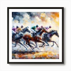 Horses Race Art Print
