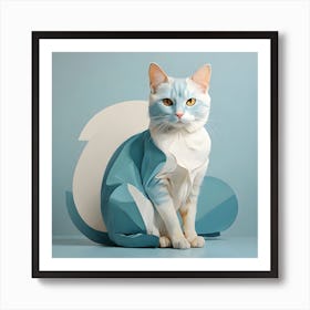 Origami Cat Art Print